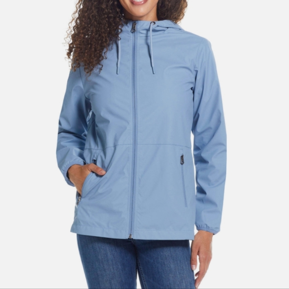 WP WEATHERPROOF LIGHTWEIGHT HOODED RAIN JACKET